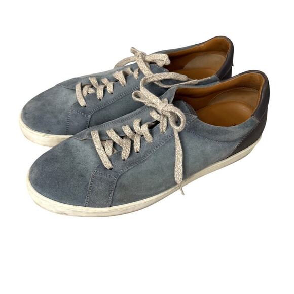 Magnanni Suede and Leather Men\'s Blue Sneakers Shoes Size 13